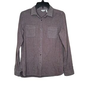 Woolrich Women's Top Button Up Shirt Double Pockets Long Sleeve Purple‎ Plus 24R